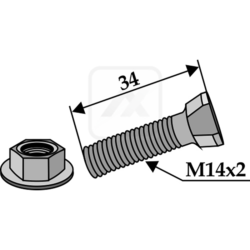 Landwirtschaft Bodenbearbeitung Grubber Schare & Leitbleche Scharschraube M14x2x34 mit Bundmutter Kverneland Landwirtschaft Bodenbearbeitung Grubber Schare & Leitbleche Scharschraube M14x2x34 mit Bundmutter Kverneland