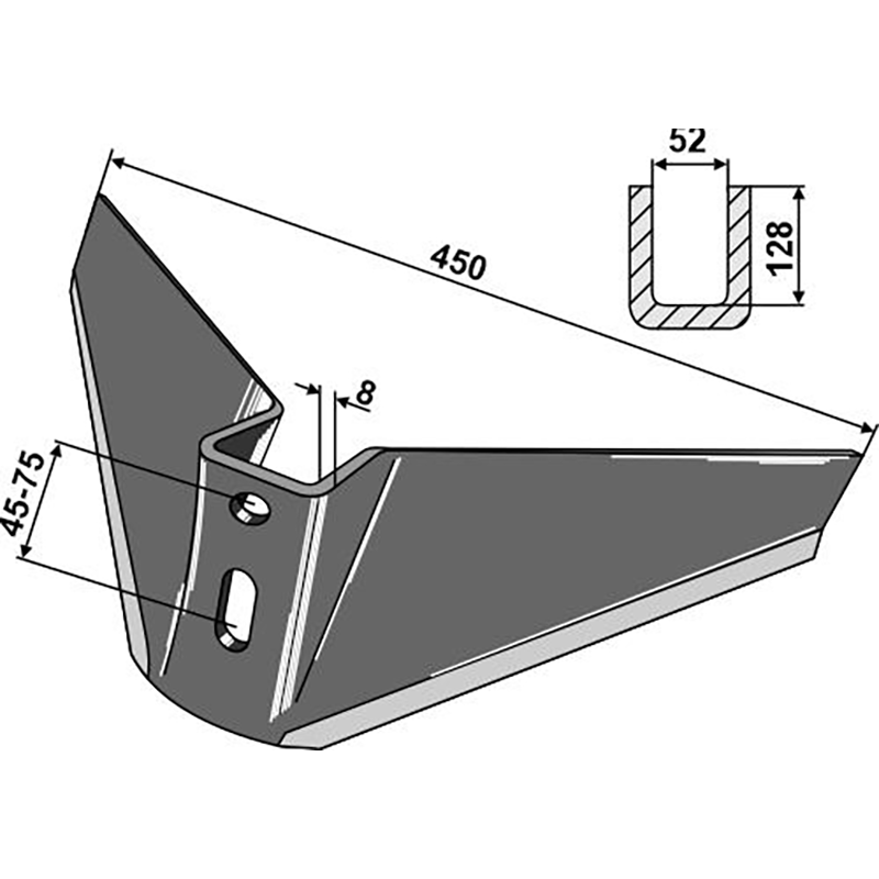 Landwirtschaft Bodenbearbeitung Grubber Schare & Leitbleche Flügelschar Bonnel