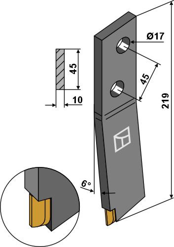 Schraubzinken - links - Hartmetall |101.ext-1192 Schraubzinken - links - Hartmetall (101.ext-1192)