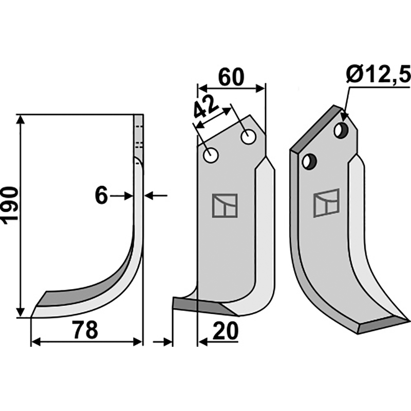 NIB-04L Fräsmesser, linke Ausführung Nibbi Bruno Fräsmesser, linke Ausführung IHOF NIB-04L