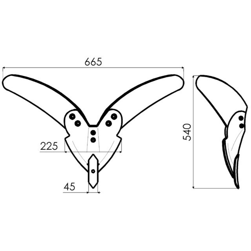 Hacktechnik Gänsefussspitze Breite 665 Höhe 540