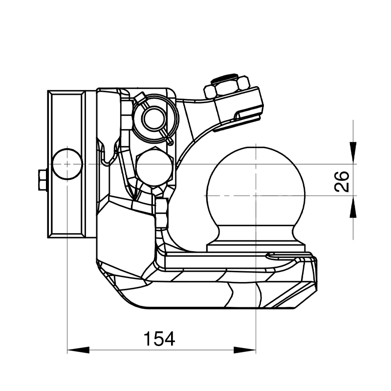 Kugelkupplung K80® Scharmüller 03.6241.60-A11 241mm Fendt 