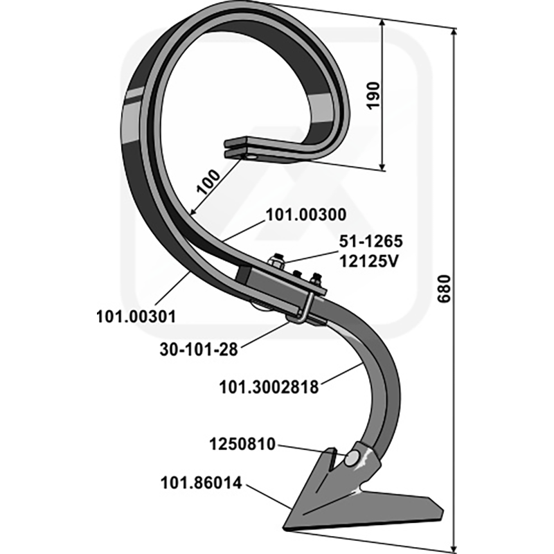 Landwirtschaft Bodenbearbeitung Grubber Schare & Leitbleche Grossfederzinken mit Schar Farmet Landwirtschaft Bodenbearbeitung Grubber Schare & Leitbleche Grossfederzinken mit Schar Farmet