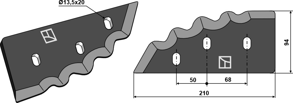 Futtermischwagenmesser - Hartmetallbeschichtet - links