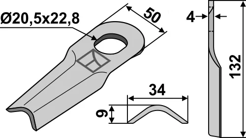 Rotorklinge 132x34mm passend für Freudendahl (J.F.) Rotorklinge 132x34mm passend für Freudendahl (J.F.)