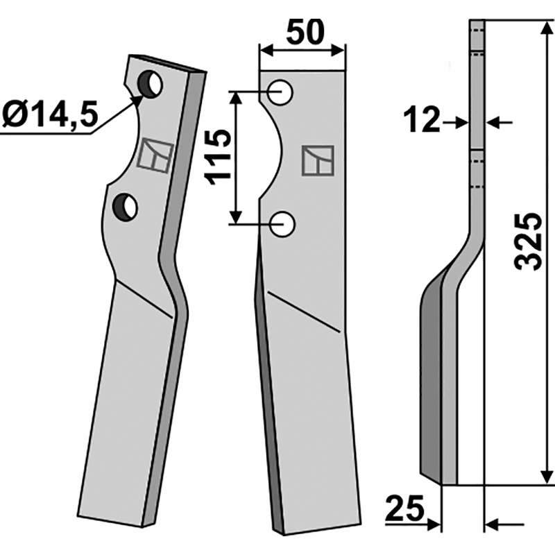 HOW-53R Rotorzinken, rechte Ausführung Howard 181744 Rotorzinken, rechte Ausführung IHOF HOW-53R