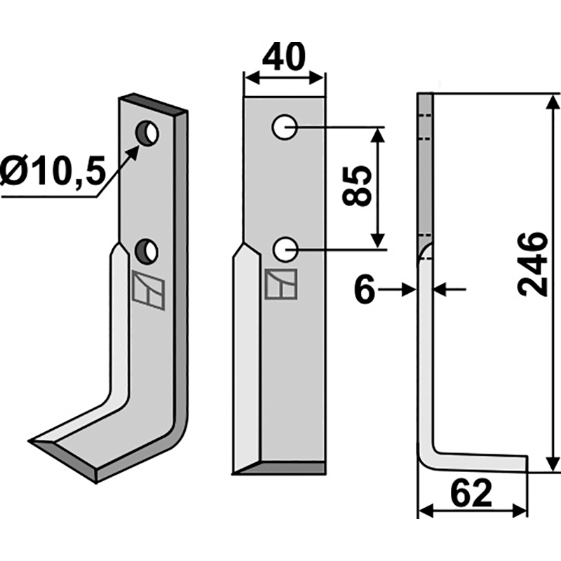 MAB-17R Fräsmesser, rechte Ausführung M.A.B. Bocchini Fräsmesser, rechte Ausführung IHOF MAB-17R
