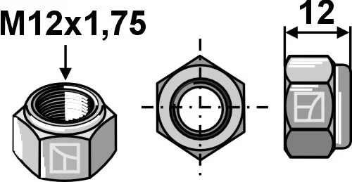 Selbstsichernde Mutter - M12x1,75 passend für Dücker Selbstsichernde Mutter - M12x1,75 passend für Dücker