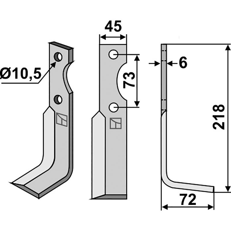 EGR-02R Fräsmesser, rechte Ausführung Eurogreen Fräsmesser, rechte Ausführung IHOF EGR-02R