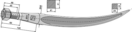 Greiferzinken 940mm