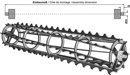 Industriehof Scherenbostel | Krümlerwalzen mit Welle Ø35 - 2800mm (312-400-2800)