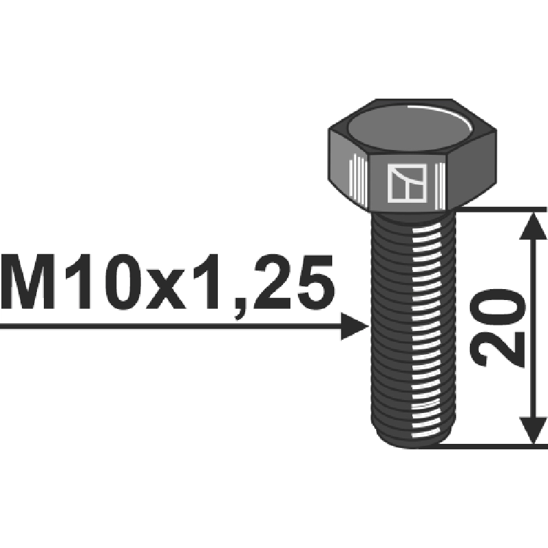 Landwirtschaft Bodenbearbeitung Scheibeneggen Zubehör Schraube - M10x1,25