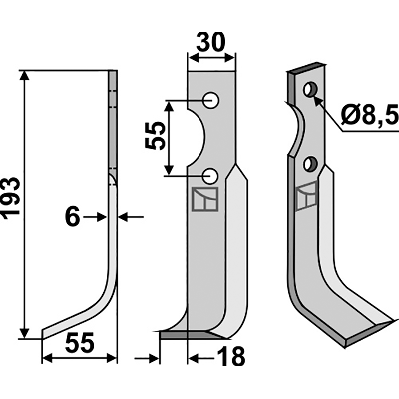 BCS-13L Fräsmesser, linke Ausführung B.C.S.|Ferrari|Pasquali 59276 Fräsmesser, linke Ausführung IHOF BCS-13L