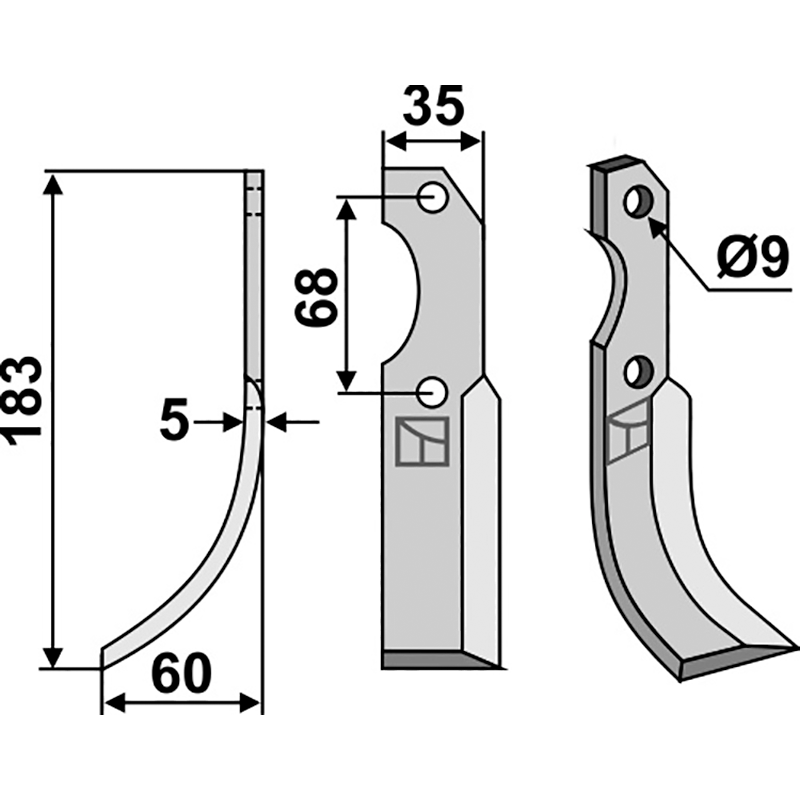BEN-11L Fräsmesser, linke Ausführung Benassi|Barbieri RL50/12BL55BL60S.520 - 6CM013 Fräsmesser, linke Ausführung IHOF BEN-11L