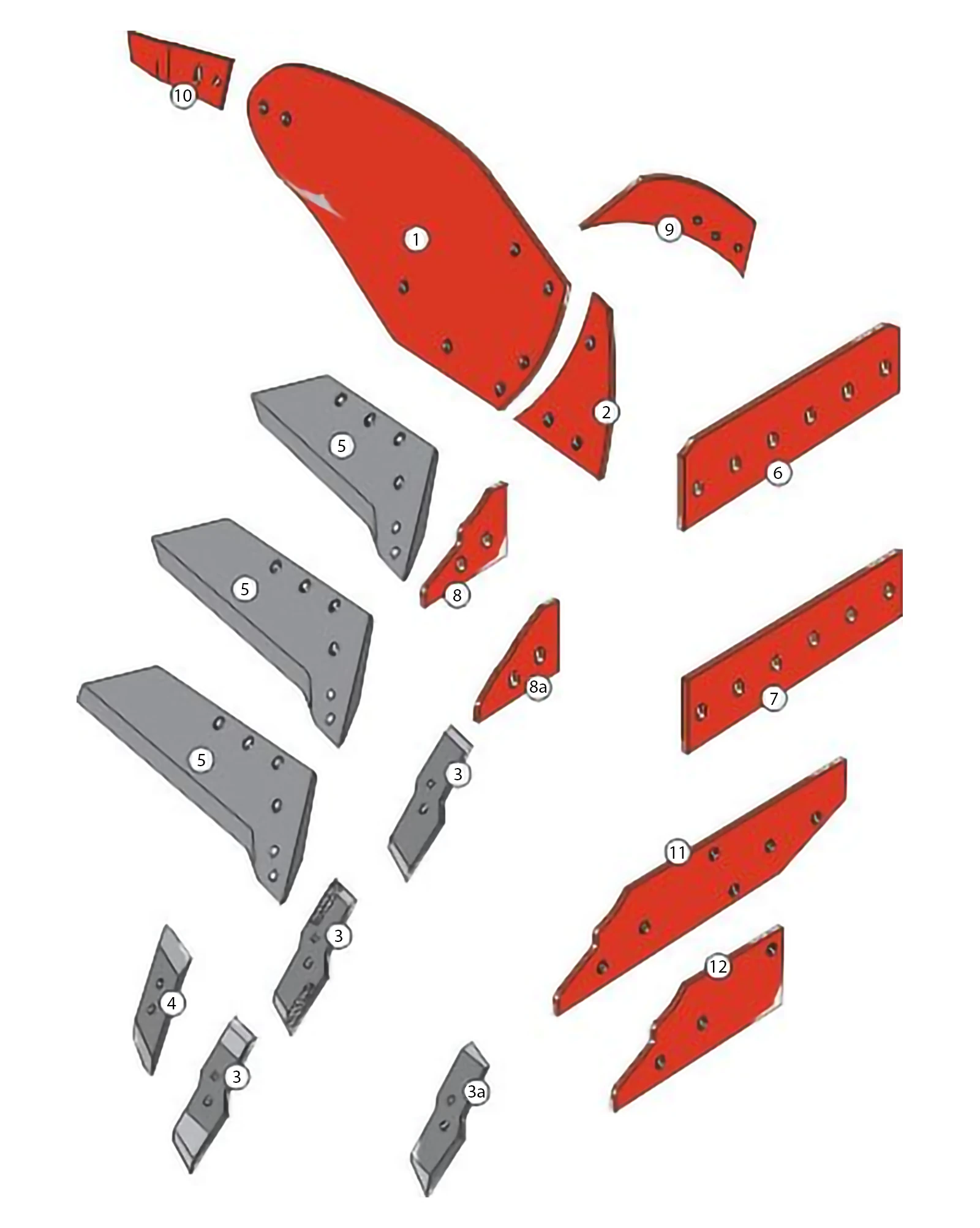 Explosionszeichnung Kuhn Pflugkörper Typ H6