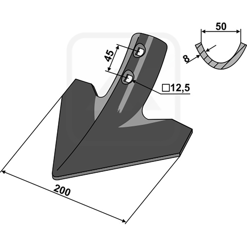 Landwirtschaft Bodenbearbeitung Grubber Schare & Leitbleche Gänsefussschar 200mm Landwirtschaft Bodenbearbeitung Grubber Schare & Leitbleche Gänsefussschar 200mm