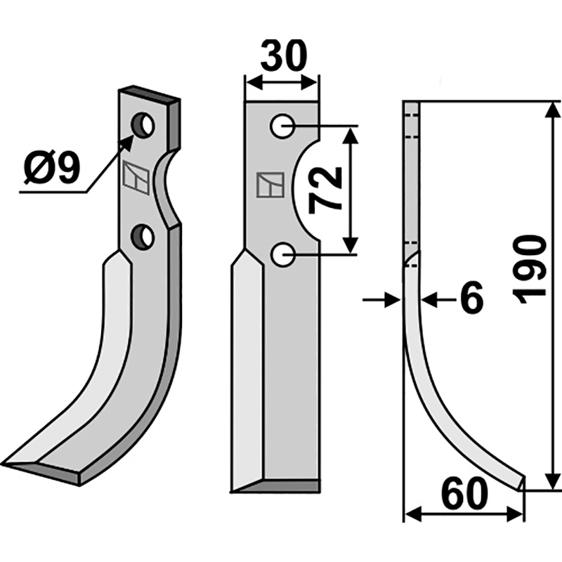Hako E 0142-10 Fräsmesser, rechte Ausführung IHOF HAK-51R