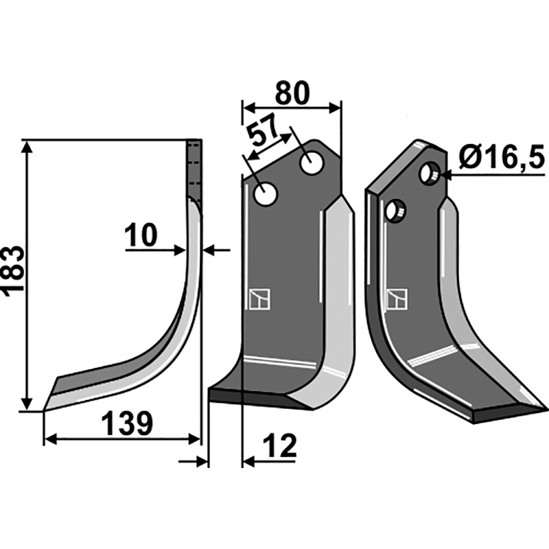 CEL-39L Fräsmesser, linke Ausführung Celli 722563 Fräsmesser, linke Ausführung IHOF CEL-39L