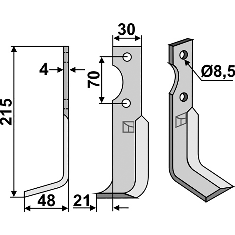 Agria Fräsmesser, linke Ausführung IHOF AGR-57L