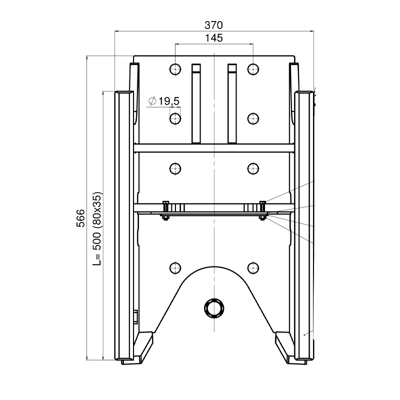 Anhängebock Lagerbock Scharmüller für MB-Trac BR 442 1100 bis 1800 330mm 