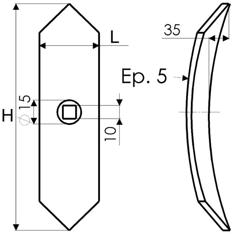 Hacktechnik Schwergrubberspitze 55X210 1 Loch