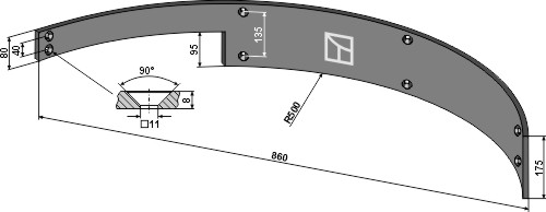 Leitblech 860mm - rechts |69-10-013r Leitblech 860mm - rechts (69-10-013r)