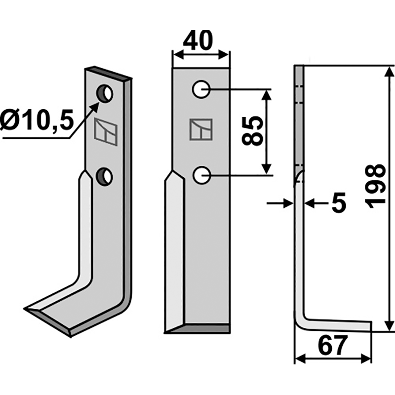 MAB-01R Fräsmesser, rechte Ausführung M.A.B. Bocchini 9063 Fräsmesser, rechte Ausführung IHOF MAB-01R