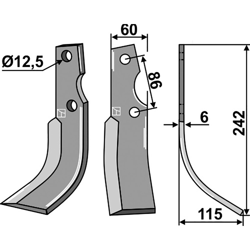 KUH-72R Fräsmesser, rechte Ausführung Kuhn 51503300 Fräsmesser, rechte Ausführung IHOF KUH-72R