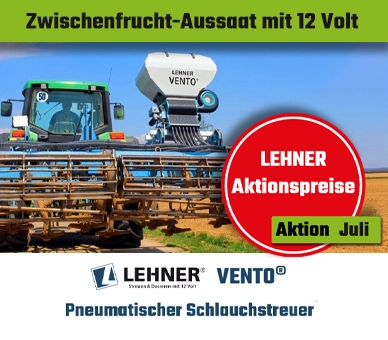 Zwischenfrüchte mit LEHNER-VENTO Gebläsestreuer | 8 bis 16 Schlauchabgänge LEHNER-VENTO Gebläsestreuer mit 12-Volt