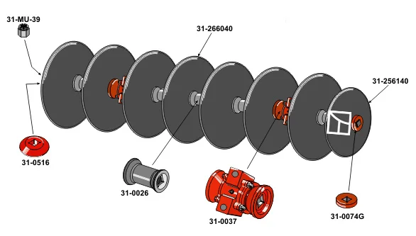 Scheibeneggen-Nachläufer mit glatte Scheiben Ø660 | 310-132 Industriehof Scherenbostel | Scheibeneggen-Nachläufer mit glatte Scheiben Ø660 (310-132)