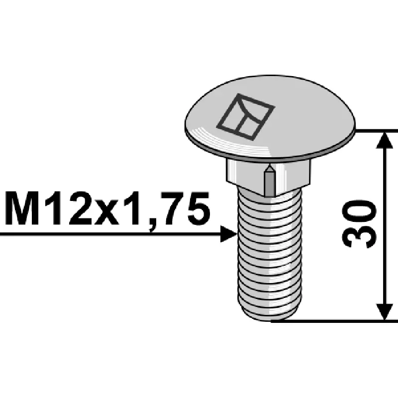 Landwirtschaft Bodenbearbeitung Scheibeneggen Zubehör Schraube M12x1,75