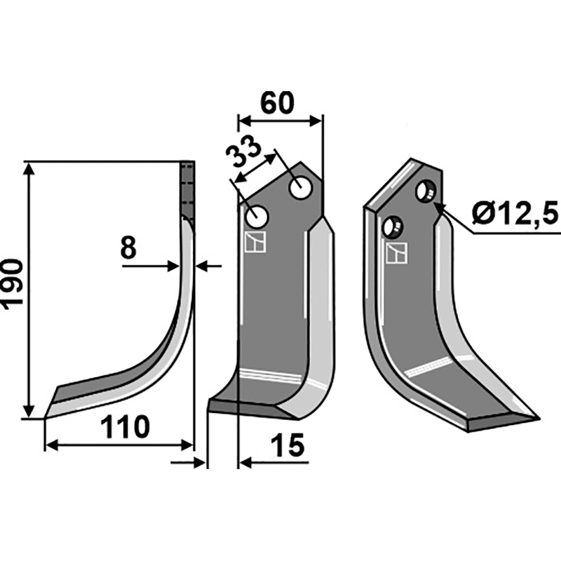 DLM-02L Fräsmesser, linke Ausführung Del Morino PRO251-A3 Fräsmesser, linke Ausführung IHOF DLM-02L