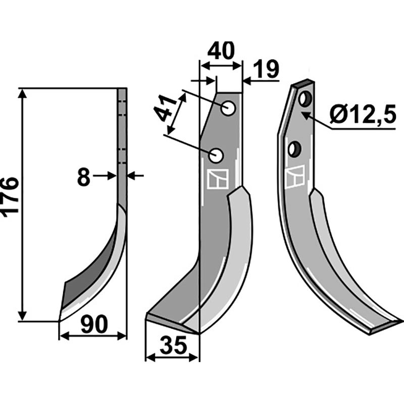 OMM-01L Fräsmesser, linke Ausführung Bertolini|Ommas BM12 - 412|FS M/5 Fräsmesser, linke Ausführung IHOF OMM-01L