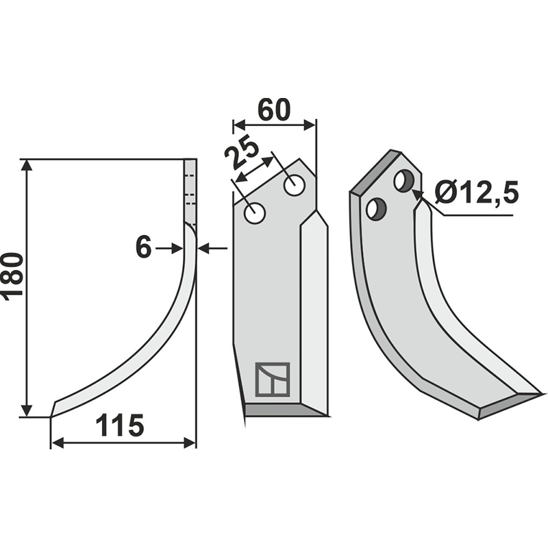 FER-07L Fräsmesser, linke Ausführung Ferrari MC 60/68 Fräsmesser, linke Ausführung IHOF FER-07L