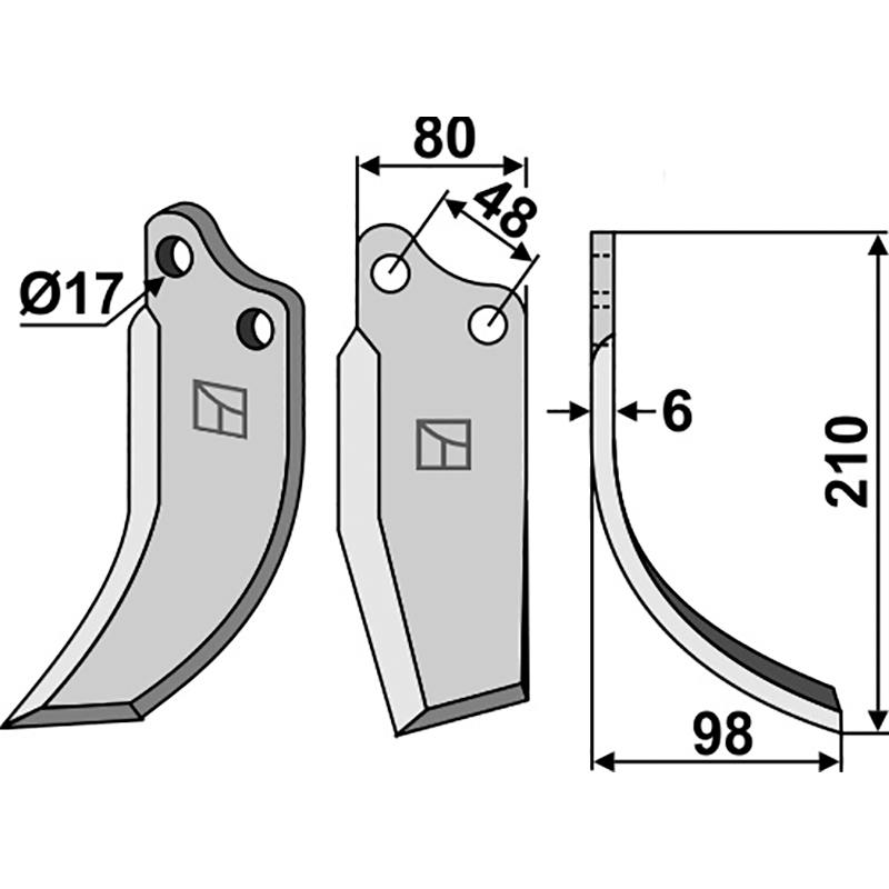 Agromet 150020020 Fräsmesser, rechte Ausführung IHOF POL-02R
