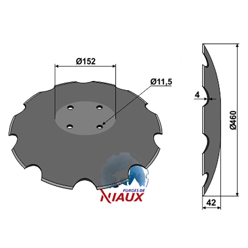Landwirtschaft Bodenbearbeitung Scheibeneggen Scheibe mit flachem Ansatz gezackt Amazone / BBG|Niaux Landwirtschaft Bodenbearbeitung Scheibeneggen Scheibe mit flachem Ansatz gezackt Amazone / BBG|Niaux