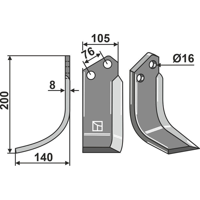 Howard|Kongskilde 73000109343V|73000109343V Fräsmesser, linke Ausführung IHOF HOW-90L