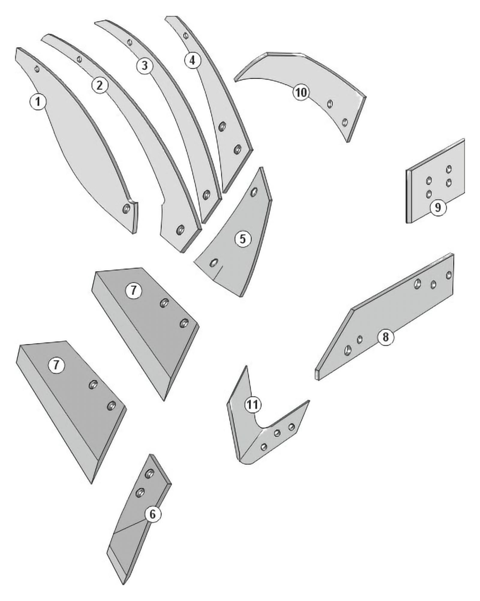 Explosionszeichnung Agrolux Pflugkörper Typ AS