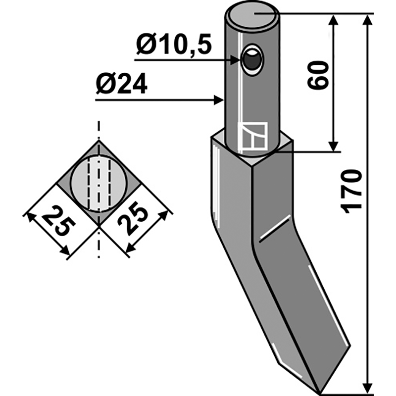 Falc|Rau Rotorzinken - rechte Ausführung IHOF RH551