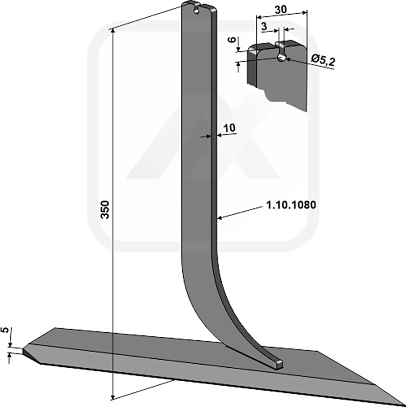 Landwirtschaft Bodenbearbeitung Grubber Schare & Leitbleche Stiel mit Schar - rechts Steketee Landwirtschaft Bodenbearbeitung Grubber Schare & Leitbleche Stiel mit Schar - rechts Steketee