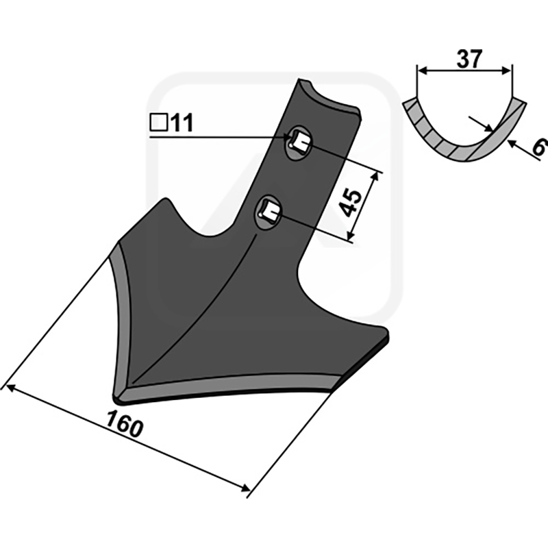 Landwirtschaft Bodenbearbeitung Grubber Schare & Leitbleche Gänsefussschar 160mm Väderstad Grubber Schare & Leitbleche Gänsefussschar 160mm Väderstad
