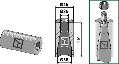Einschweißbuchse 110mm