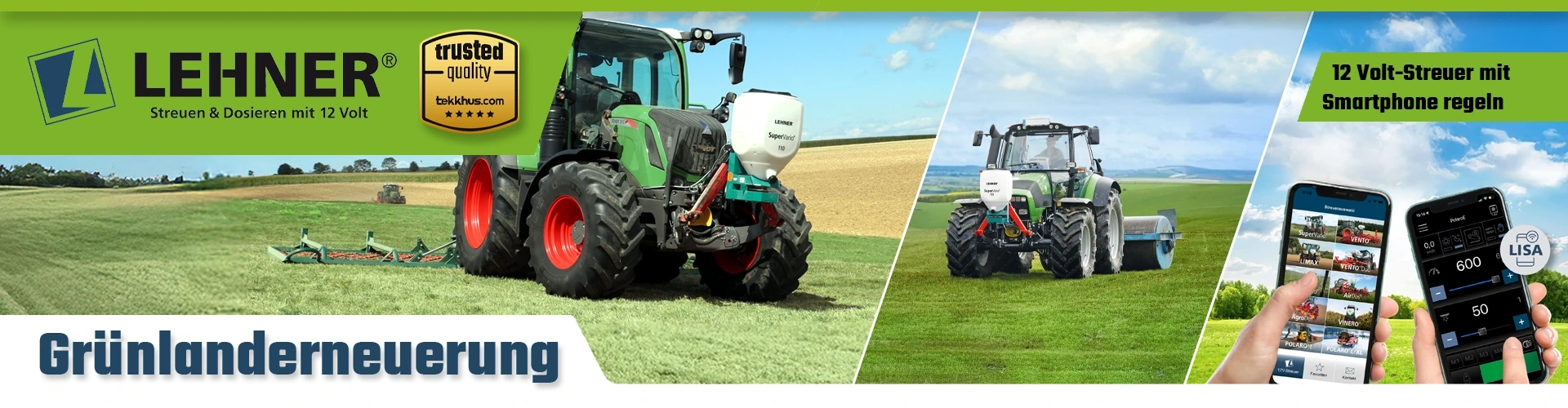 LEHNER-SuperVario 12 Volt-Streuer mit Smartphone-Steuerung