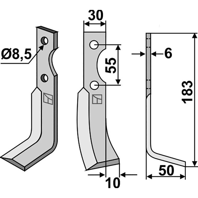 CAR-11R Fräsmesser, rechte Ausführung Carraro Antonio 37935004 Fräsmesser, rechte Ausführung IHOF CAR-11R