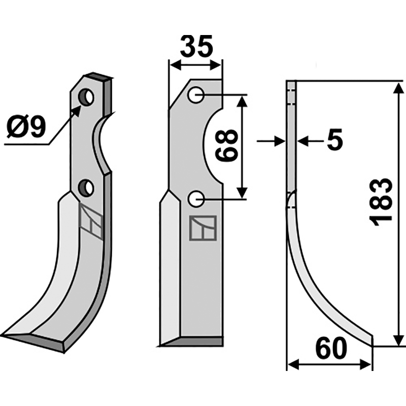 BEN-11R Fräsmesser, rechte Ausführung Benassi|Barbieri RL50/12BL55BL60S.520 - 6CM012 Fräsmesser, rechte Ausführung IHOF BEN-11R