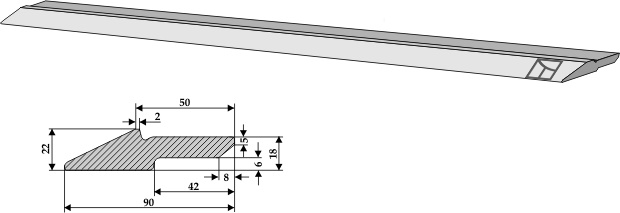 Schürfschiene 90 x 22 mm Schürfschiene 90 x 22 mm