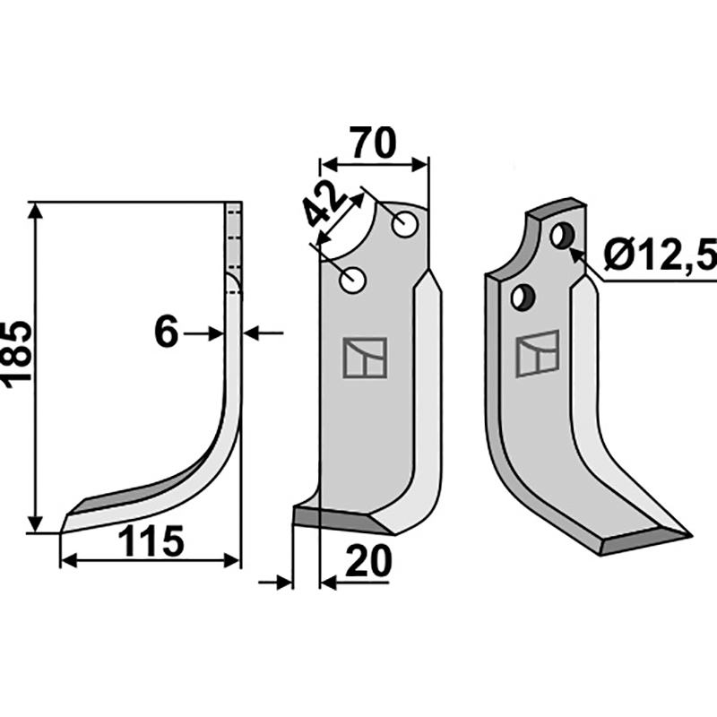 Sicma (Miglianico) 4811401 Fräsmesser, linke Ausführung IHOF SIM-16L