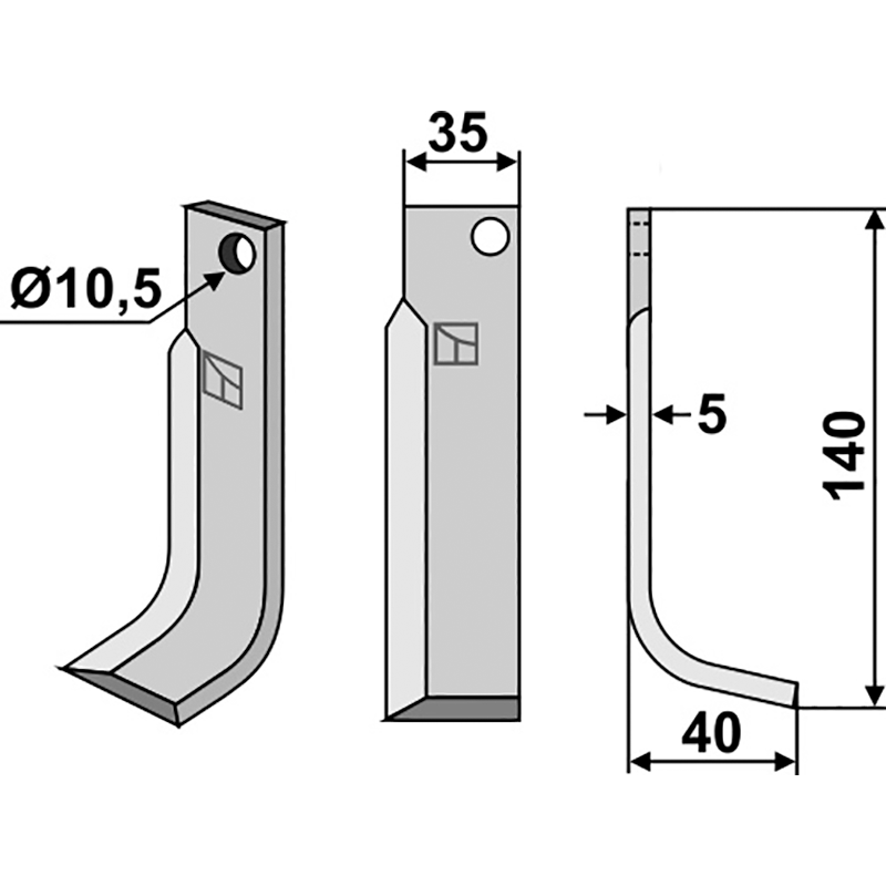 COM-03R Fräsmesser, rechte Ausführung Comeb Fräsmesser, rechte Ausführung IHOF COM-03R