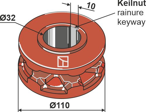 Nusskettenrad Ø110 |69-6-251 Industriehof Scherenbostel | Nusskettenrad Ø110 (69-6-251)