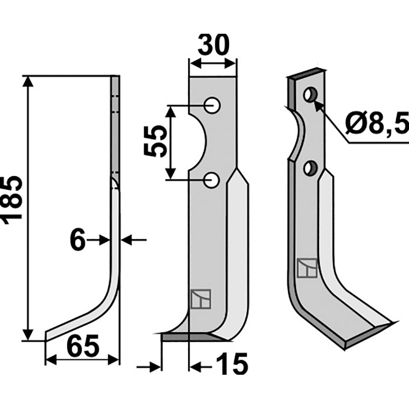 Carraro Antonio 6809008 Fräsmesser, linke Ausführung IHOF CAR-03L